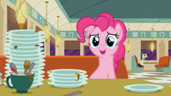 Size: 1920x1080 | Tagged: safe, artist:tummygut, derpibooru import, edit, edited screencap, screencap, lucky breaks, pinkie pie, pony, the saddle row review, adorafatty, animated, belly, bill, chubbie pie, chubby, cute, diapinkes, diner, faic, fat, fat edit, floppy ears, frown, grin, gritted teeth, implied dj pon-3, implied rarity, looking at you, plate, pudgy pie, restaurant, smiling, sound, squee, sticker shock, stuffed, stuffing, talking, waitress, webm, weight gain, wide eyes