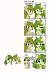 Size: 1500x2200 | Tagged: safe, artist:freefraq, derpibooru import, oc, oc:floraplantpone, oc:flower, oc:lai chi, unofficial characters only, pony, 4koma, comic, cute