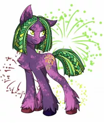 Size: 1280x1507 | Tagged: safe, artist:marly-kaxon, derpibooru import, oc, oc:berry buzz, earth pony, pony, chest fluff, female, fireworks, floppy ears, mare, simple background, solo, unshorn fetlocks