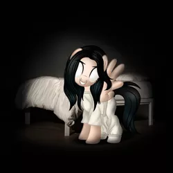 Size: 2048x2048 | Tagged: safe, artist:aldobronyjdc, derpibooru import, ponified, pegasus, pony, billie eilish, blank eyes, creepy, looking at you, ponified album cover, solo, when we all fall asleep where do we go, when we all fall asleep where do we go?, wwafawdwg