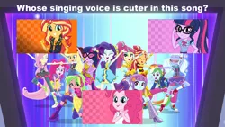 Size: 1920x1080 | Tagged: safe, artist:redstriker23424, derpibooru import, edit, applejack, fluttershy, pinkie pie, rainbow dash, rarity, sci-twi, sunset shimmer, twilight sparkle, dance magic, equestria girls, spoiler:eqg specials, choose pinkie pie, choose sunset shimmer, choose twilight sparkle, clothes, converse, dance magic (song), geode of empathy, geode of sugar bombs, geode of telekinesis, humane five, humane seven, humane six, magical geodes, shoes