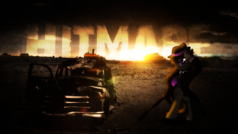 Size: 1920x1080 | Tagged: artist:shysolid, artist:vexx3, artist:zedrin, derpibooru import, edit, gun, mafia, mafia octavia, octavia melody, safe, solo, vector, wallpaper, wallpaper edit, wasteland, weapon