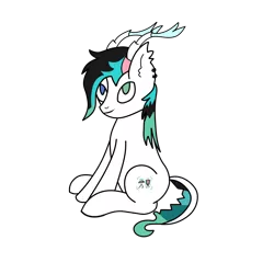 Size: 1500x1500 | Tagged: safe, artist:chelsea1901, derpibooru import, oc, oc:vicky, pony, female, horn, multiple horns, other species, simple background, sitting, transparent background