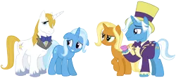 Size: 8120x3592 | Tagged: safe, artist:3d4d, derpibooru import, jack pot, prince blueblood, sunflower spectacle, trixie, pony, bluetrix, family, female, jacktacle, male, shipping, straight, trixie's parents