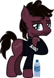 Size: 895x1287 | Tagged: safe, artist:lightningbolt, derpibooru import, ponified, ponified:jordan fish, earth pony, pony, .svg available, bring me the horizon, clothes, colored pupils, disguise, disguised seapony, facial hair, jewelry, lidded eyes, long sleeves, looking at you, messy mane, necklace, raised hoof, shirt, simple background, solo, svg, transparent background, vector