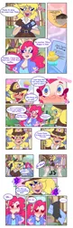 Size: 625x1920 | Tagged: artist:cubbybatdoodles, blushing, clothes, comic, comic:recipe trade, derpibooru import, derpy hooves, ditzy doo, duo, female, food, human, humanized, lesbian, letter, muffin, pinkie pie, safe, uniform, unrequited, wing ears