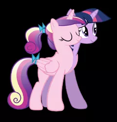 Size: 1181x1229 | Tagged: safe, artist:theunknowenone1, derpibooru import, princess cadance, twilight sparkle, twilight sparkle (alicorn), alicorn, pony, fusion, teen princess cadance, we have become one