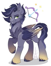 Size: 1024x1303 | Tagged: safe, artist:silent-shadow-wolf, derpibooru import, oc, oc:orion, pegasus, pony, cloven hooves, colored wings, male, multicolored wings, raised hoof, simple background, smiling, solo, transparent background, wings