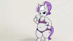 Size: 3840x2160 | Tagged: artist:andelai, bedroom eyes, belly button, bipedal, chubby, clothes, derpibooru import, drink, female, gilf, looking at you, milf, ponytail, semi-anthro, smiling, solo, solo female, standing, suggestive, swimsuit, twilight velvet, uhd wallpaper, wallpaper, wide hips