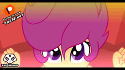 Size: 640x360 | Tagged: suggestive, artist:theminus, derpibooru import, scootaloo, equestria girls, animated, implied sex, looking at you, male, male pov, offscreen character, patreon, patreon logo, pov, solo