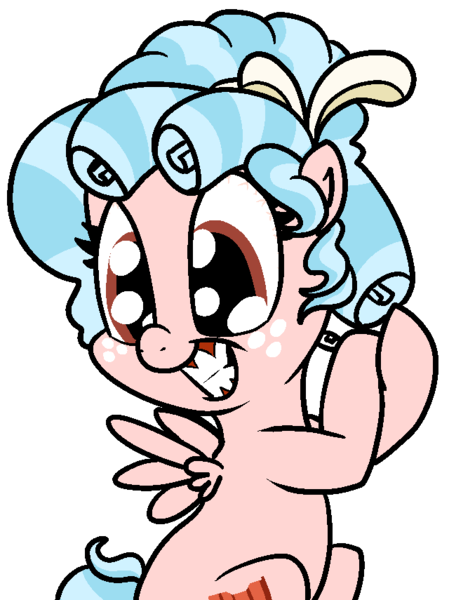 Size: 640x855 | Tagged: safe, artist:bennimarru, derpibooru import, cozy glow, pegasus, pony, colored, crossed arms, female, filly, flat colors, freckles, grin, image, png, simple background, smiling, solo, transparent background