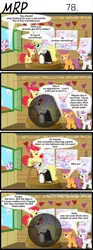 Size: 800x2153 | Tagged: safe, artist:umneem, derpibooru import, apple bloom, derpy hooves, diamond tiara, scootaloo, sweetie belle, earth pony, pegasus, pony, unicorn, comic:my rational pony, clothes, clubhouse, comic, crusaders clubhouse, cutie mark crusaders, drawing, rumia, touhou