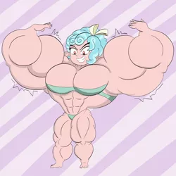 Size: 4000x4000 | Tagged: suggestive, artist:broozerpunch, artist:nokozeze, derpibooru import, cozy glow, pony, equestria girls, armpits, breasts, buff breasts, collaboration, cozy swole, equestria girls-ified, female, fetish, muscle fetish, muscles, overdeveloped muscles, solo, wat