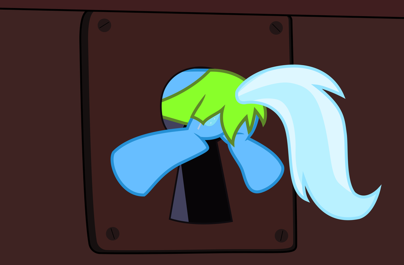 Size: 9126x5972 | Tagged: artist:ejlightning007arts, butt, buttstuck, crossover, derpibooru import, edit, fairy, keyhole, peter pan, plot, safe, stuck, the great and powerful ass, tinkerbell, trixie