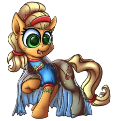 Size: 936x960 | Tagged: safe, artist:assasinmonkey, artist:calena, derpibooru import, applejack, pony, clothes, cute, dress, emerald, happy, simple background, solo, style emulation, transparent background