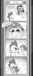 Size: 1451x3300 | Tagged: safe, artist:loreto-arts, derpibooru import, princess cadance, princess flurry heart, spike, dragon, pony, comic:friendship is innuendo, comic:friendship is innuendo vol. 2, crying, hug, winged spike