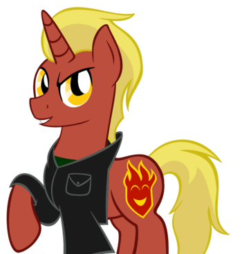 Size: 350x368 | Tagged: artist needed, safe, derpibooru import, oc, oc:firebrand, unofficial characters only, pony, unicorn, clothes, jacket, josh scorcher, looking at you, male, solo, stallion, vector