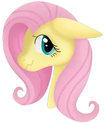 Size: 1536x1744 | Tagged: safe, artist:tonyseil, derpibooru import, fluttershy, pony, bust, female, floppy ears, looking at you, mare, nervous, portrait, simple background, solo, three quarter view, transparent background, wavy mouth