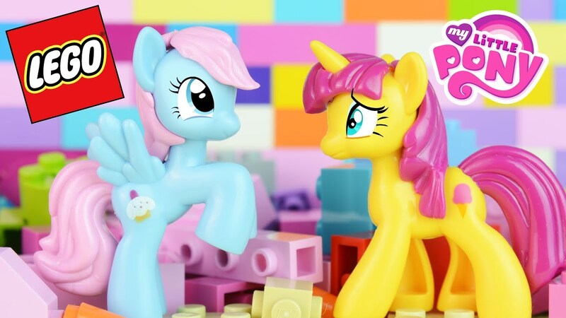 Size: 1280x720 | Tagged: artist needed, safe, derpibooru import, pegasus, pony, unicorn, bootleg, bootleg lego, irl, lego, my little lony, my little pony logo, photo, toy, toy channel animations, youtube link