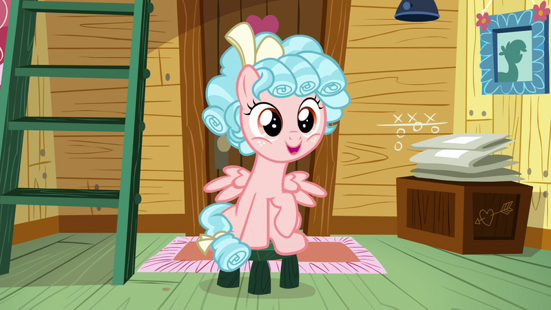 Size: 1280x720 | Tagged: safe, derpibooru import, screencap, cozy glow, pegasus, pony, marks for effort, clubhouse, cozybetes, crusaders clubhouse, cute, female, filly, ladder, solo