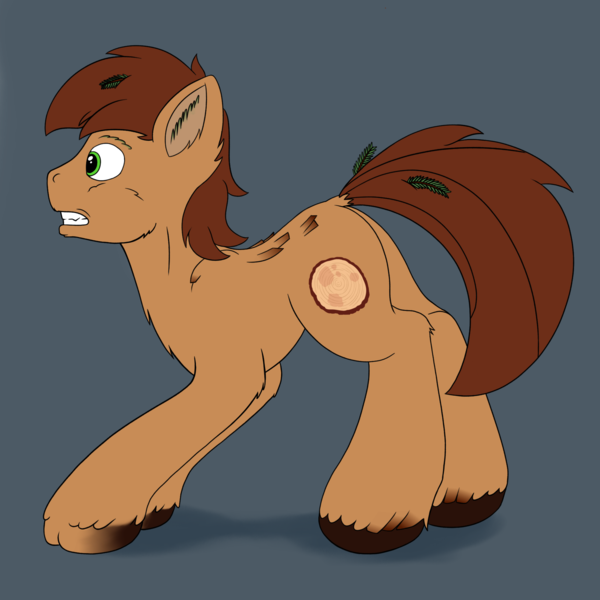 Size: 2000x2000 | Tagged: safe, artist:redquoz, derpibooru import, oc, oc:red bark, earth pony, hengstwolf, original species, pony, werewolf, atg 2019, blue background, chest fluff, crouching, ear fluff, green eyes, hooves, looking offscreen, newbie artist training grounds, paws, ponysona, shocked, simple background, teeth, transformation