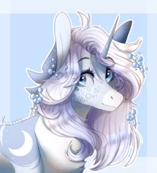 Size: 1440x1587 | Tagged: safe, artist:skimea, derpibooru import, oc, pony, unicorn, bust, female, mare, portrait, solo