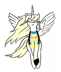 Size: 836x997 | Tagged: safe, artist:anonymous, derpibooru import, oc, oc:aryanne, alicorn, pony, /mlpol/, alicornified, aryan, aryan pony, blonde, closed, clothes, eye, eyes, female, floating, football, graceful, horns, long hair, makeup, nazi, nazipone, race swap, smiling, sports, swastika, uniform, wings