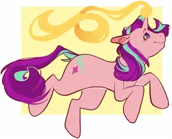 Size: 1619x1306 | Tagged: safe, artist:dreamstaves, derpibooru import, starlight glimmer, pony, glowing horn, horn, magic, no more ponies at source, simple background, smiling, solo