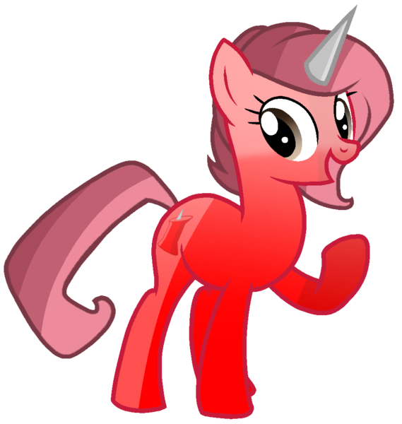 Size: 1001x1056 | Tagged: safe, artist:rainbow eevee, derpibooru import, ponified, object pony, original species, pony, pushpin pony, unicorn, battle for dream island, bfdi, female, horn, mare, pin, pin (bfdi), pointy horn, raised hoof, sharp horn, solo