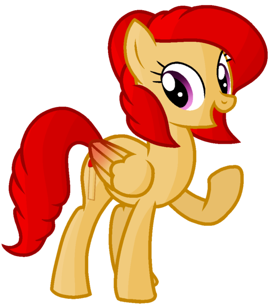 Size: 903x1018 | Tagged: safe, artist:rainbow eevee, derpibooru import, ponified, match pony, object pony, original species, pegasus, pony, base used, battle for dream island, bfdi, colored wings, cute, female, mare, match, match (bfdi), raised hoof, solo, wings