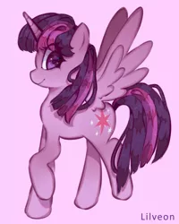 Size: 2400x3000 | Tagged: safe, artist:lilveon, derpibooru import, twilight sparkle, twilight sparkle (alicorn), alicorn, pony, cute, cutie mark, female, looking at you, mare, simple background, smiling, solo, spread wings, twiabetes, wings