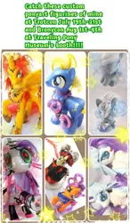 Size: 350x599 | Tagged: safe, artist:lightningsilver-mana, derpibooru import, rarity, sable spirit, star tracker, sunset shimmer, sweetie belle, twilight sparkle, oc, alicorn, earth pony, pegasus, pony, robot, unicorn, alicornified, alternate hairstyle, anime, craft, crossover, custom, disguise, figurine, hatsune miku, irl, leather, my little pony, paint, painting, photo, plainity, race swap, sewing, shimmercorn, snow drop, sweetie bot, toy