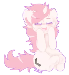 Size: 550x590 | Tagged: safe, artist:vanillaswirl6, derpibooru import, oc, oc:candy sweet, unofficial characters only, pony, unicorn, cute, happy, open mouth, simple background, sitting, transparent background