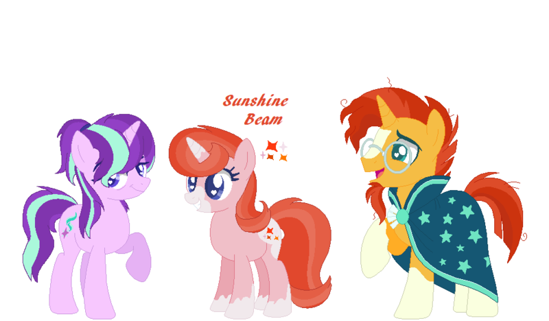 Size: 973x569 | Tagged: safe, artist:1313jaysong1313, derpibooru import, starlight glimmer, sunburst, pony, family, female, male, offspring, parent:starlight glimmer, parent:sunburst, parents:starburst, shipping, starburst, straight