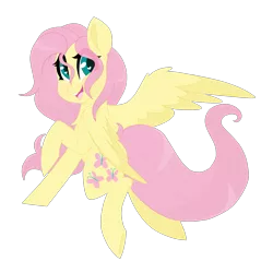 Size: 2000x2000 | Tagged: safe, artist:sleepysuika, derpibooru import, fluttershy, pegasus, pony, cute, female, looking at you, looking sideways, mare, open mouth, shyabetes, simple background, smiling, solo, spread wings, stray strand, transparent background, wings