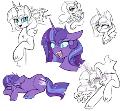 Size: 1051x953 | Tagged: safe, artist:lulubell, derpibooru import, nightmare moon, oc, oc:moonlight eve, unofficial characters only, pony, magic, magic surge, magical lesbian spawn, next generation, offspring, parent:princess luna, parent:twilight sparkle, parents:twiluna, possessed, possession