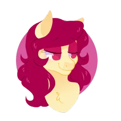 Size: 700x700 | Tagged: safe, artist:yokokinawa, derpibooru import, oc, oc:soft petal, earth pony, pony, bust, female, looking down, mare, portrait, simple background, spanish, story included, transparent background