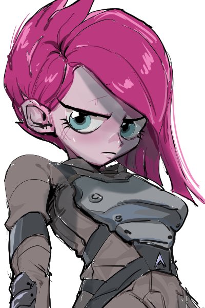 Size: 400x600 | Tagged: safe, artist:ceitama, derpibooru import, pinkie pie, equestria girls, alternate timeline, apinkalypse pie, armor, crystal war timeline, female, pinkamena diane pie, soldier, solo