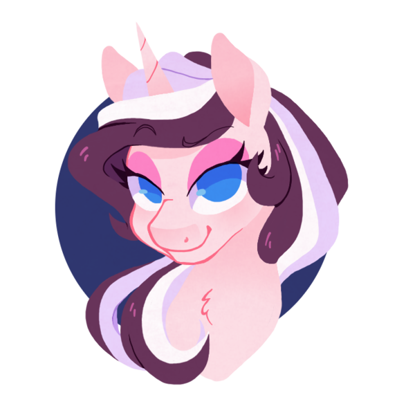 Size: 700x700 | Tagged: safe, artist:yokokinawa, derpibooru import, oc, oc:violet quill, pony, unicorn, blue eyes, bust, female, looking at you, mare, portrait, simple background, spanish, story included, transparent background