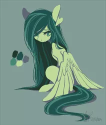 Size: 800x945 | Tagged: safe, artist:laceymod, derpibooru import, oc, oc:lemongrass, pegasus, pony, female, limited palette, mare, solo