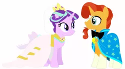 Size: 797x441 | Tagged: safe, artist:unicornsmile, derpibooru import, starlight glimmer, sunburst, pony, clothes, dress, female, male, marriage, shipping, starburst, straight, wedding, wedding dress