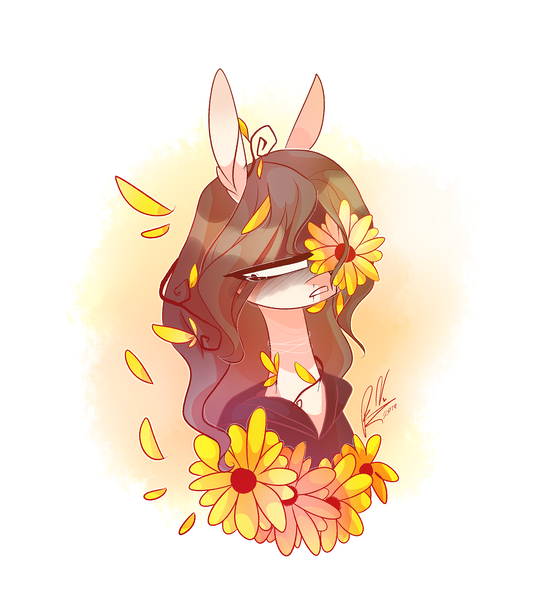 Size: 2464x2664 | Tagged: safe, artist:iheyyasyfox, derpibooru import, oc, oc:padme, pony, bust, clothes, female, flower, hoodie, mare, portrait, solo, sunflower