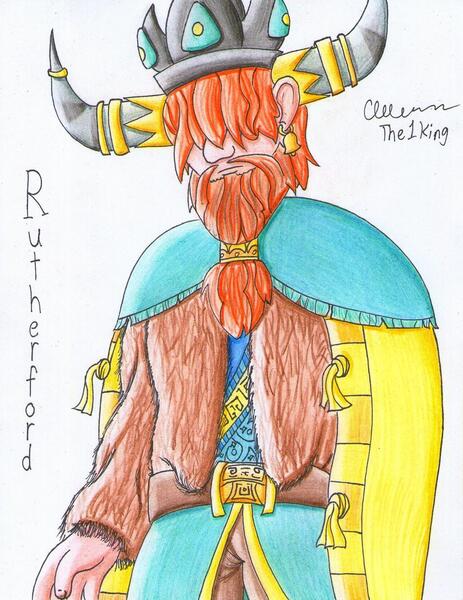 Size: 1024x1327 | Tagged: safe, artist:the1king, derpibooru import, prince rutherford, human, beard, crown, ear piercing, earring, facial hair, horn, horned humanization, humanized, jewelry, piercing, regalia, solo