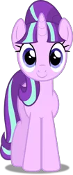 Size: 3000x7144 | Tagged: safe, artist:dashiesparkle, derpibooru import, starlight glimmer, pony, unicorn, .svg available, absurd resolution, cute, female, front view, glimmerbetes, looking at you, mare, s5 starlight, simple background, smiling, solo, transparent background, vector