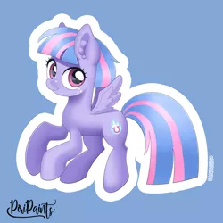 Size: 900x900 | Tagged: safe, artist:piripaints, derpibooru import, wind sprint, pegasus, pony, common ground, cute, female, filly, flying, freckles, looking at you, pastel colors, signature, smiling, solo, sprintabetes, wings