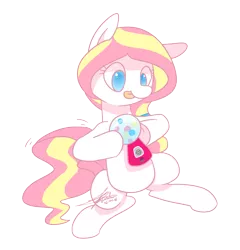 Size: 1239x1290 | Tagged: safe, artist:wishdream, derpibooru import, oc, oc:bubble burst, unofficial characters only, bubblegum, candy, dispenser, food, gum, gumball, gumball machine, sitting, solo, tongue out