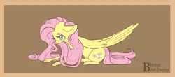 Size: 1280x565 | Tagged: safe, artist:bbru4r, derpibooru import, fluttershy, pegasus, pony, biting, colored hooves, cute, female, mane bite, mare, nom, realistic horse legs, shyabetes, solo