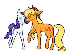 Size: 840x610 | Tagged: safe, artist:picturesofponies, derpibooru import, applejack, rarity, earth pony, pony, unicorn, cowboy hat, cute, eyes closed, female, hat, lesbian, mare, rarijack, shipping, simple background, transparent background
