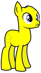 Size: 618x1104 | Tagged: safe, artist:rainbow eevee, derpibooru import, ponified, earth pony, pony, badly drawn, base used, battle for dream island, bfdi, derp, gray eyes, male, simple background, solo, transparent background, wat, yellow face, yellow face (bfdi)