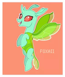 Size: 2339x2744 | Tagged: safe, artist:foxaii, derpibooru import, oc, oc:volurum, unofficial characters only, changedling, changeling, commission, flying, solo, ych result